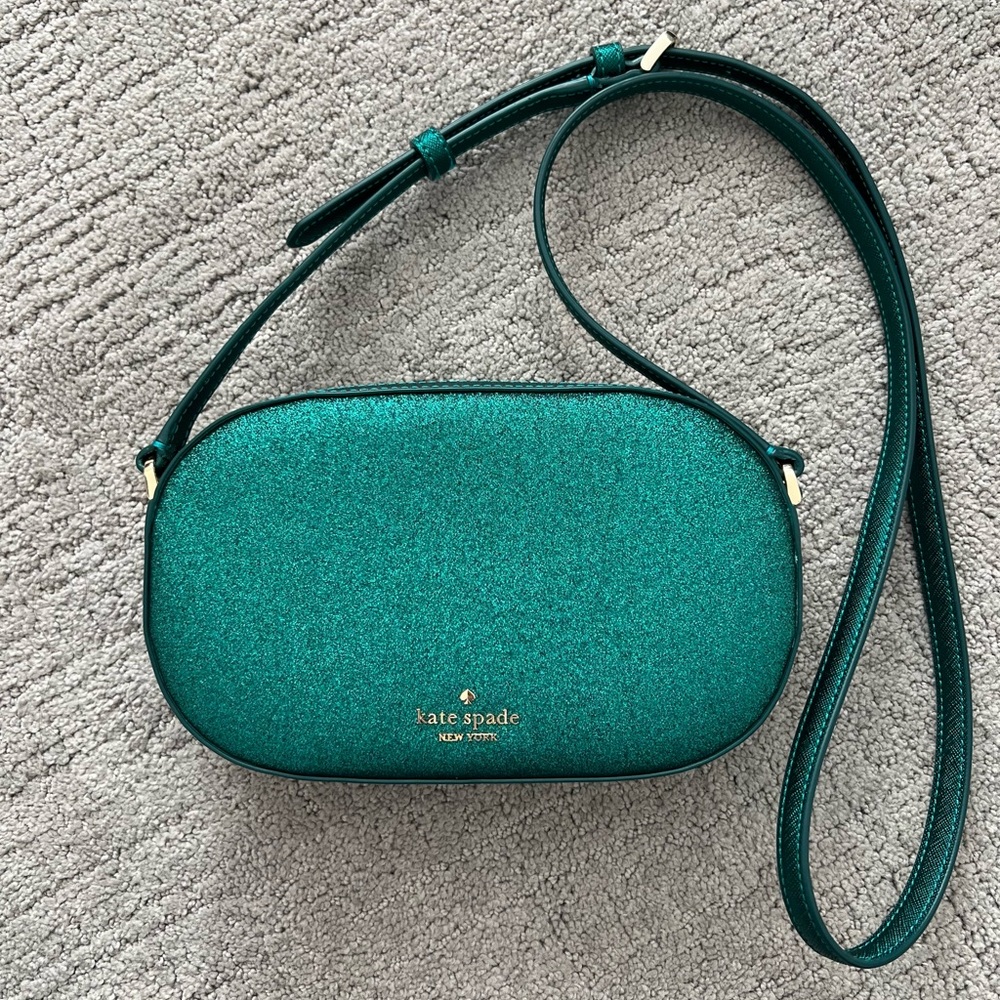 Kate Spade Green Glitter Crossbody Bag